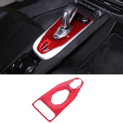 Red Real Carbon Fiber Center Gear Trim Cover For Lotus EMIRA V6 AT 2021-2025 2
