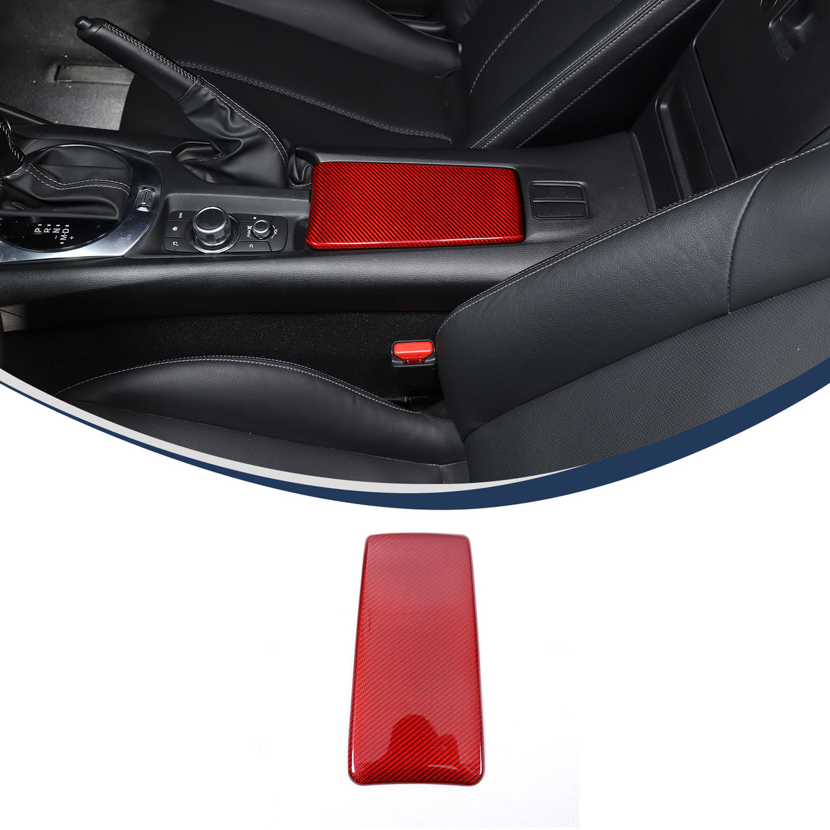 Real Carbon Fiber Center Console Armrest Box Cover Trim For Mazda MX-5 Miata 16+ 3