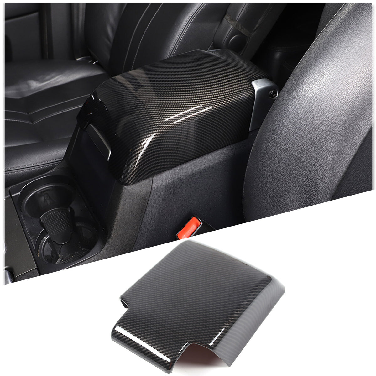 ABS Carbon Fiber Center Console Armrest Box Cover For LR Discovery 3/4 04-16 18