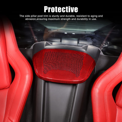 Real Carbon Fiber Rear Speaker Grill Cover For Corvette C8 2LT 3LT 2020+ 6