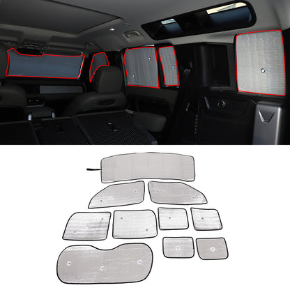 Car Full Sun Shade Rear Front Window Shade Blocks For LR Defender 90 110 2020-22 3