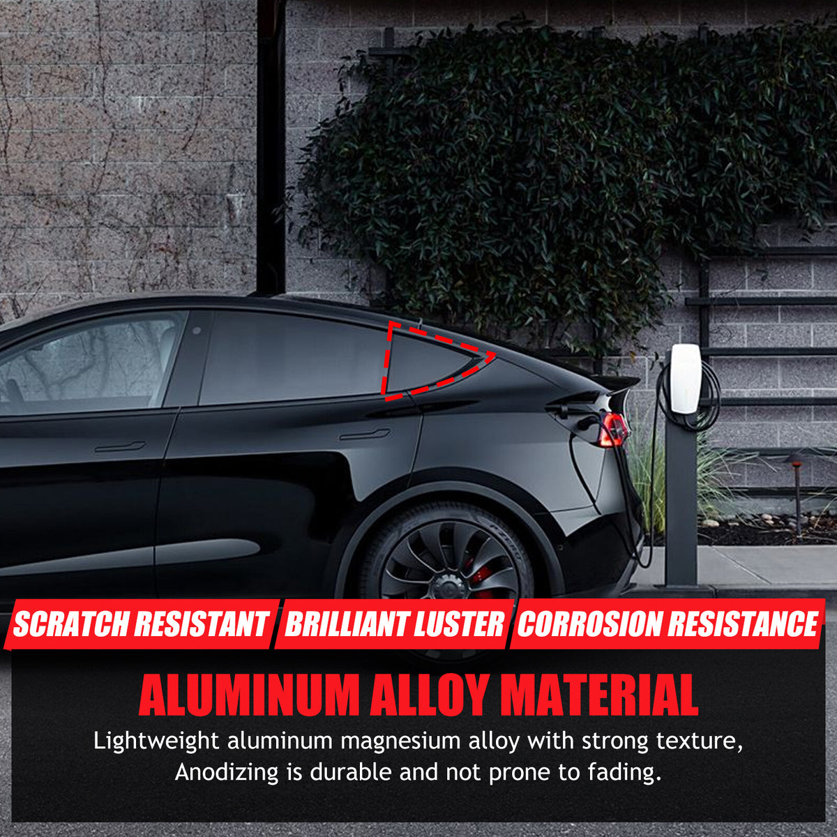 Honeycomb Exterior Rear Quarter Door Window Pillar Trim For Tesla Model Y 17