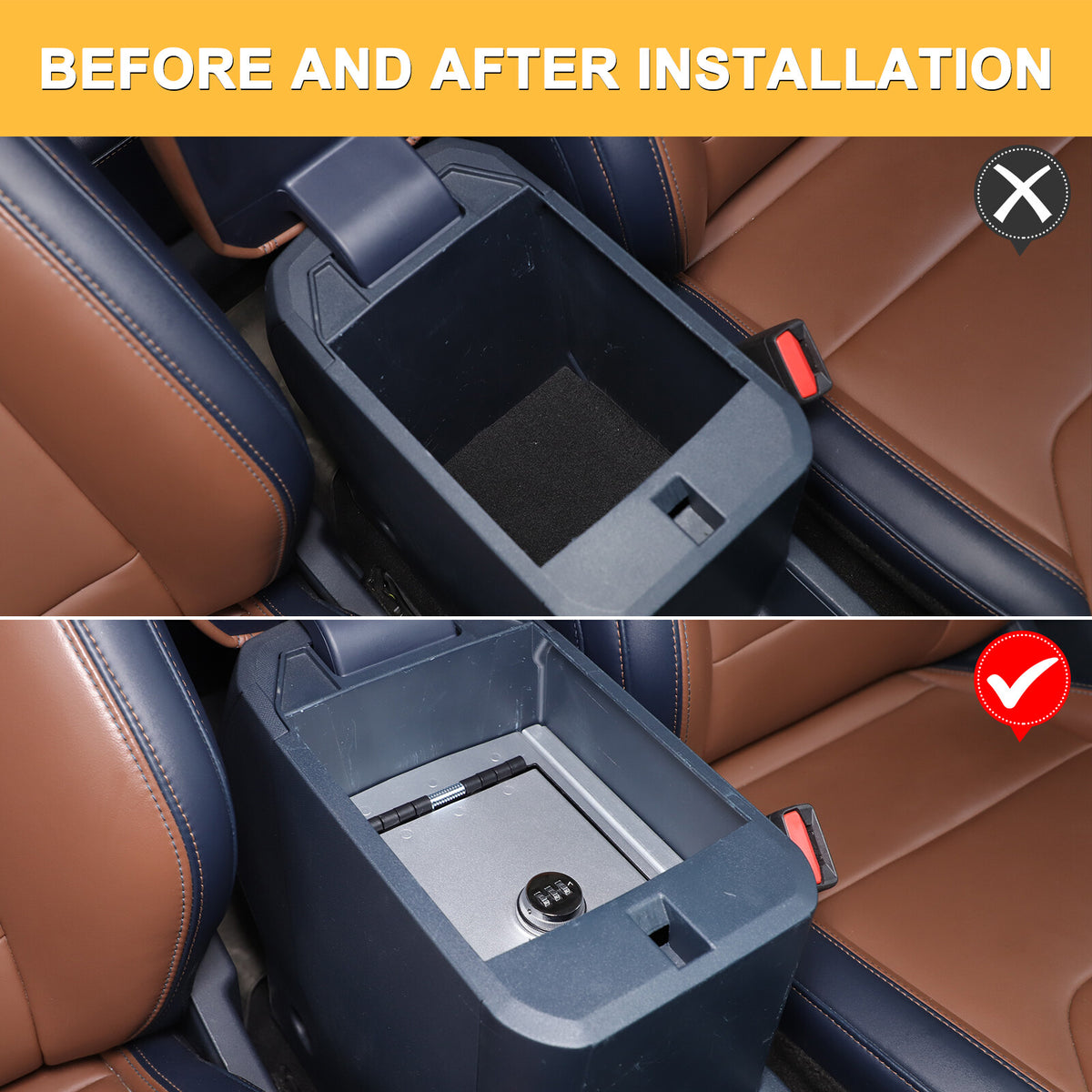 Silver Center Console Armrest Safe Storage Lock Box TRAY For Ford Maverick 22-25 12