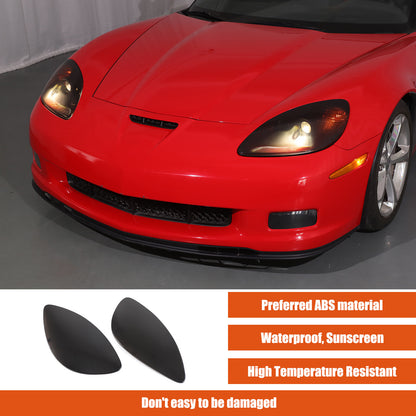 13pcs Full Smoked Black Front Headlight & Rear Tail Light Trim For Corvette C6 2