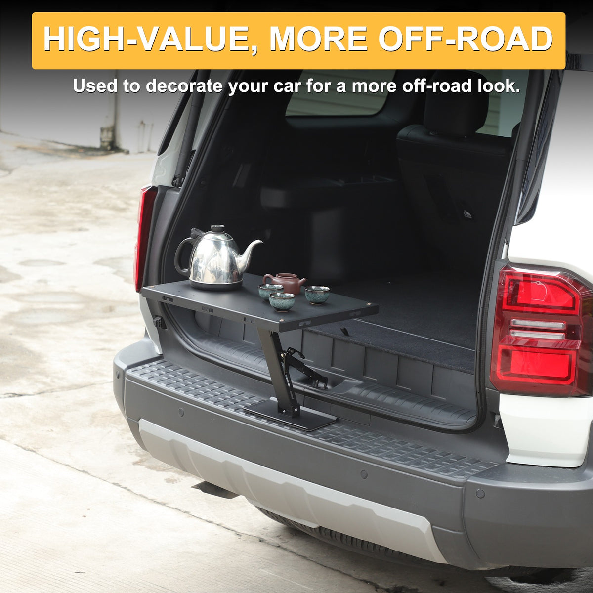 Car Camping Portable Trunk Lock Latch Table For Toyota LC250 Prado 2024+ 17