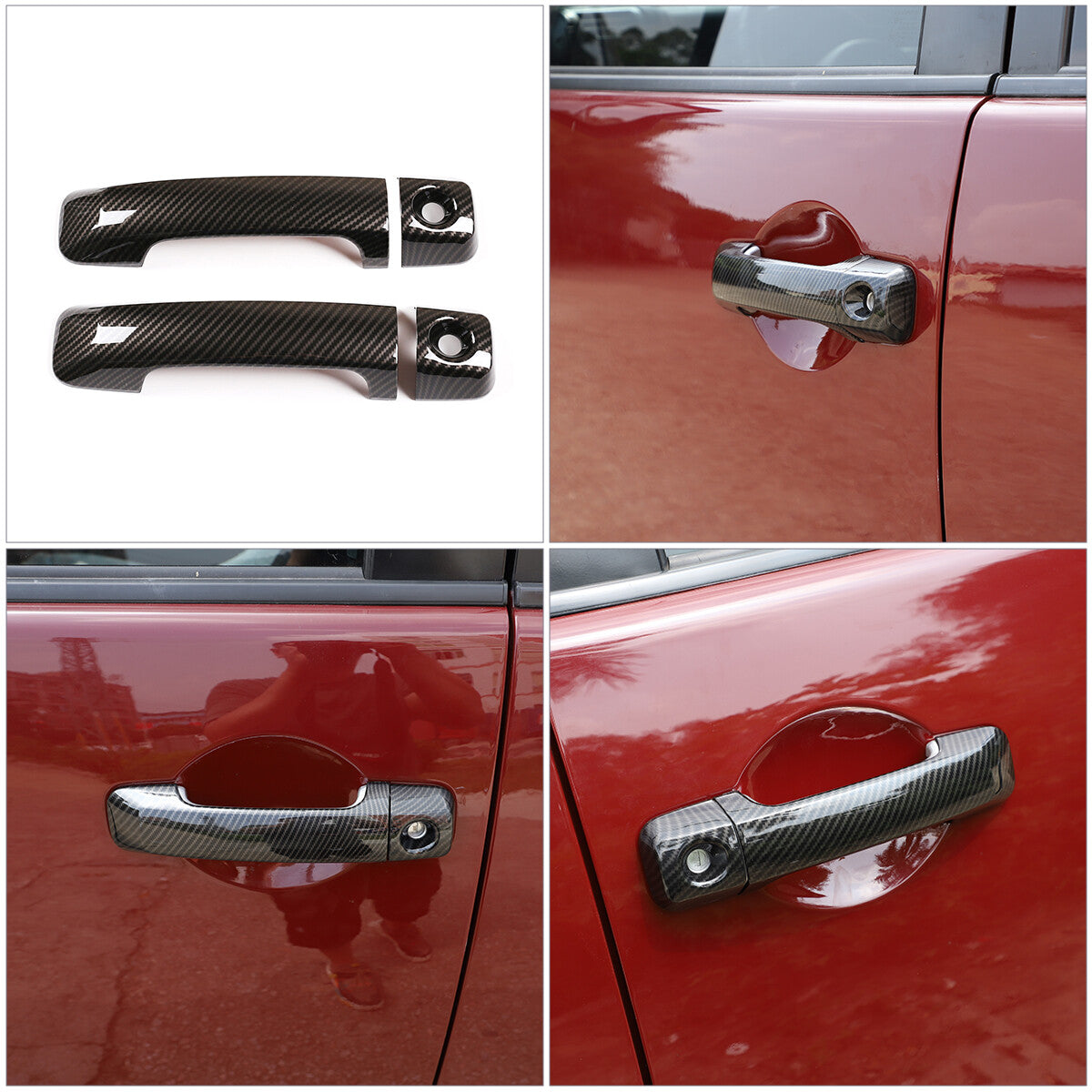 Carbon fiber ABS Door Handle & Rearview Mirror Trim Cover For FJ Cruiser 2007-21 3