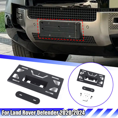 Front Bumper Tow Hook License Plate Mount Bracket For LR Defender L663 20-24 US 2