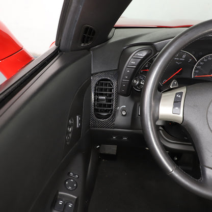Real Dry Carbon fiber Side Air Outlet Vent Panel Trim For Corvette C6 2005-2013 3