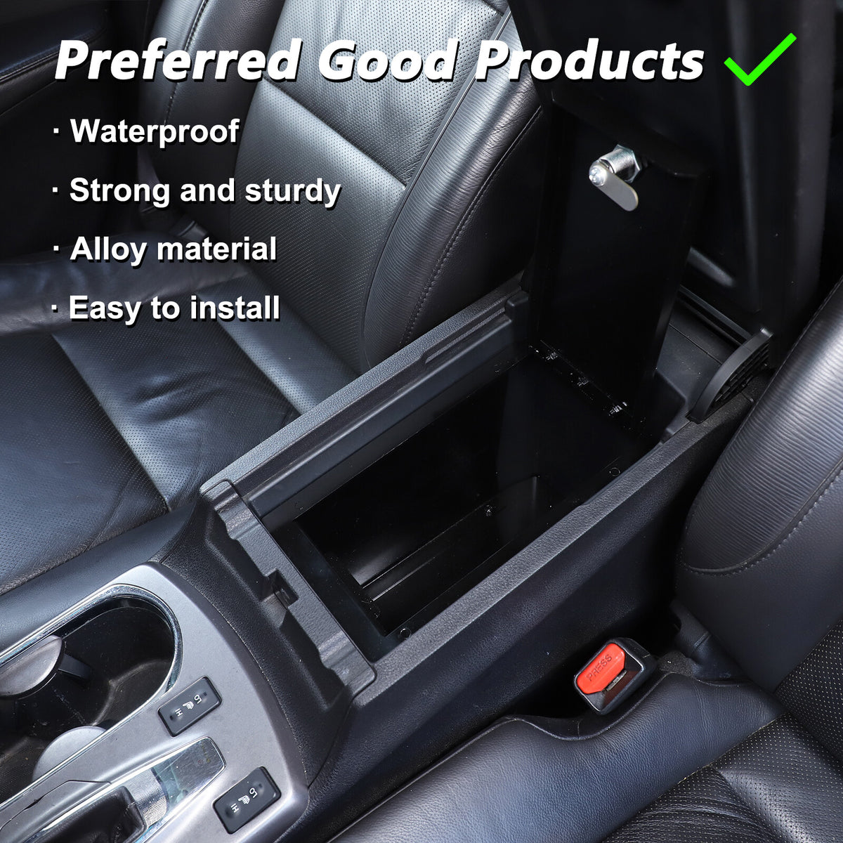 Steel Center Console Safe GUN Storage Lock Box W/ TRAY For Acura RDX 13-17 US 16