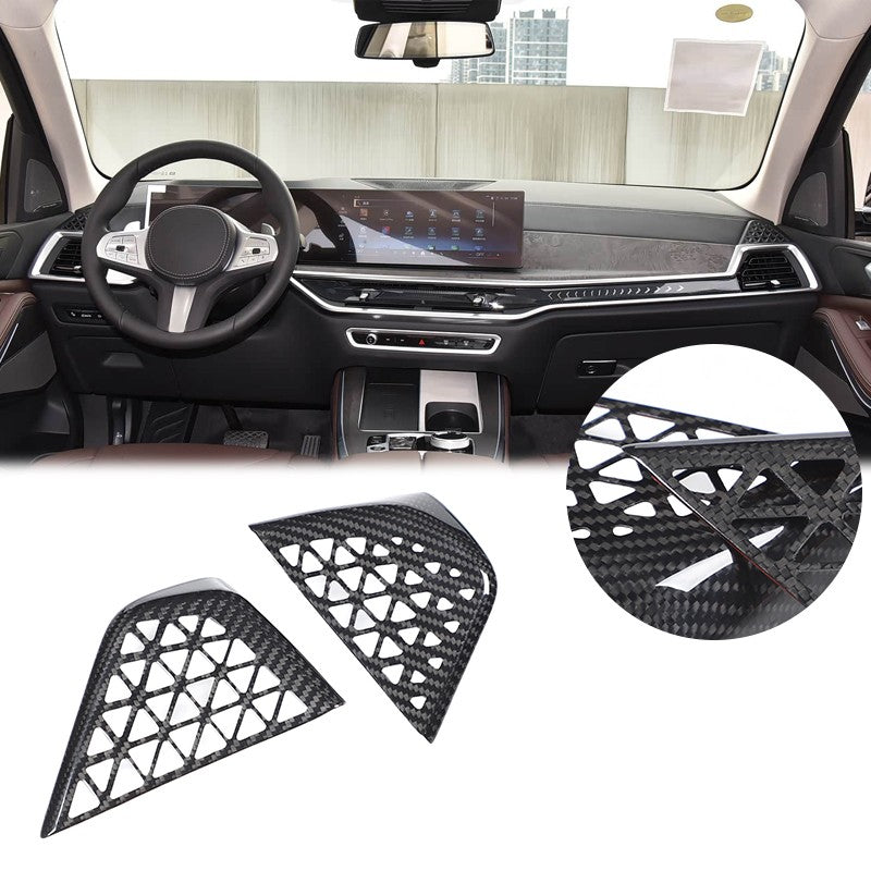 Real Carbon Fiber Dashboard Vent Trim Frame For BMW X5 G05 X6 G06 X7 G07 2023+ 20