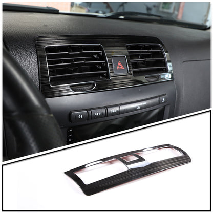 Black Steel Central Control Air Outlet Cover Trim For Hummer H3 2005-2009 2