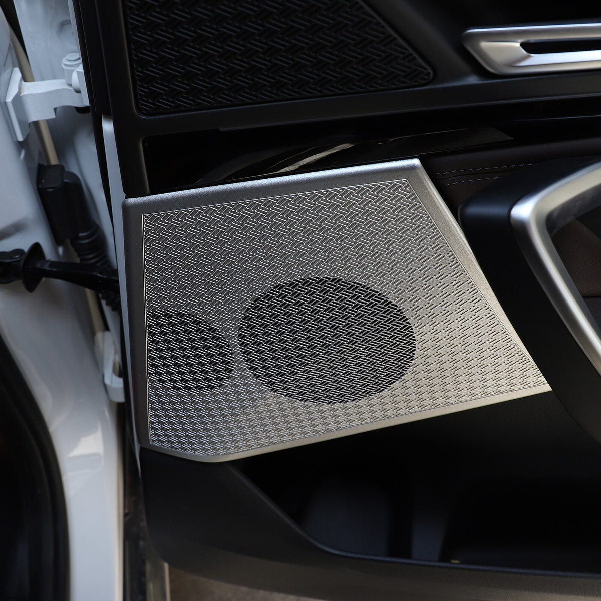 Silver Steel Front& Rear Door & Audio Speaker Tweeter Mesh Cover For BMW X1 23+ 3