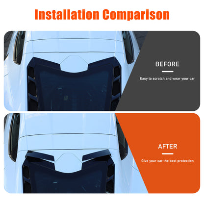 Glossy Black anti-wind buffeting deflector Trim For Corvette C8 Coupe 2026 US 3