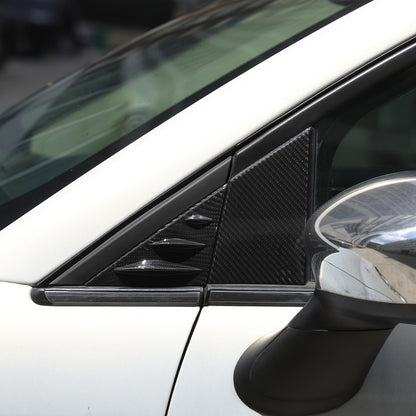 Real Carbon Fiber External A-Pillar Triangle Trim Cover For Fiat 500 2010+ 17