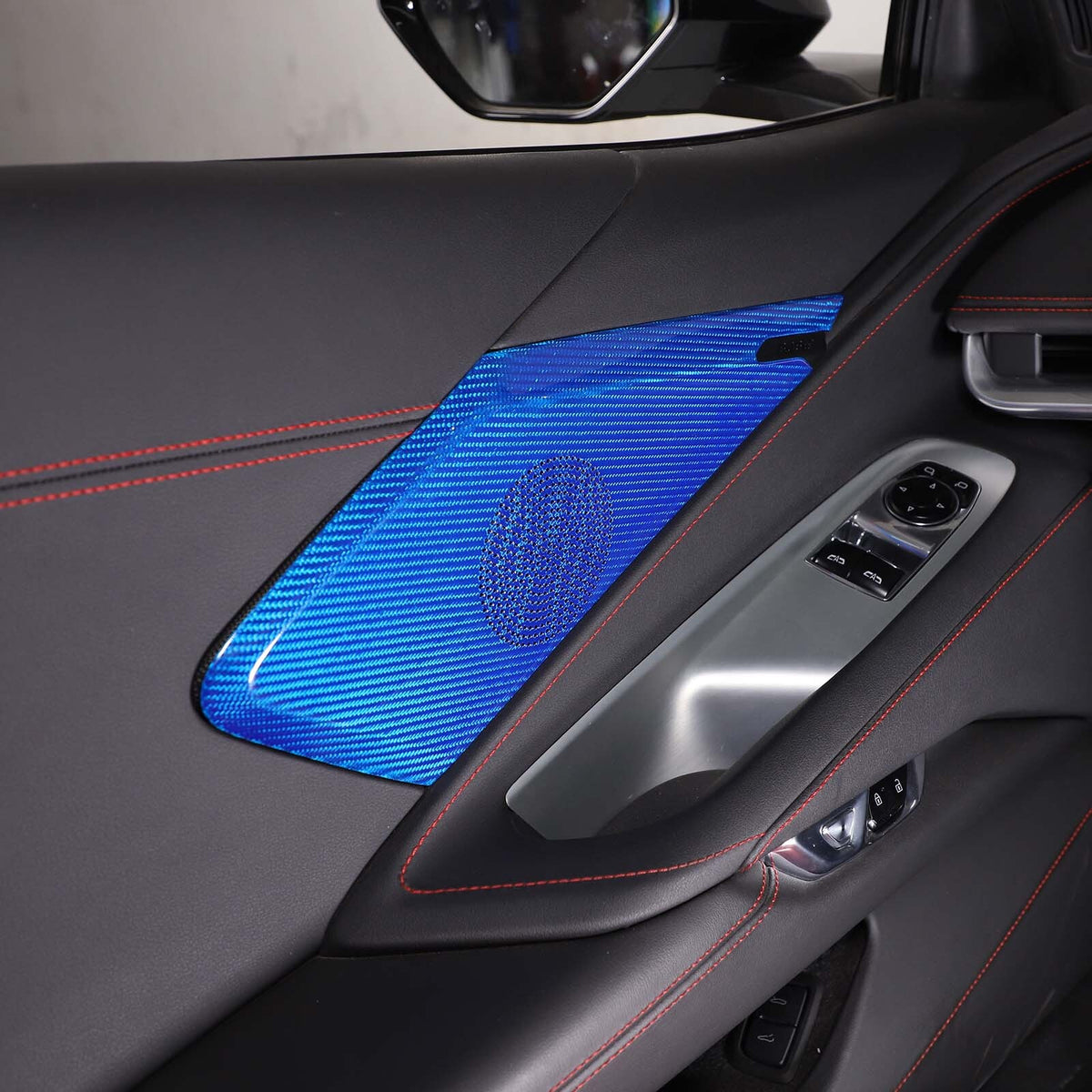 Blue Real Carbon Fiber Full Interior Set Decor Trim Kit for Corvette C8 20-25 - Variants 1-5 20