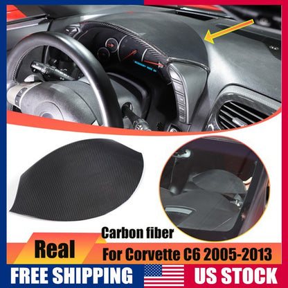 Real Carbon fiber Dashboard Instrument Upper Cover Trim For Corvette C6 2005-13 1