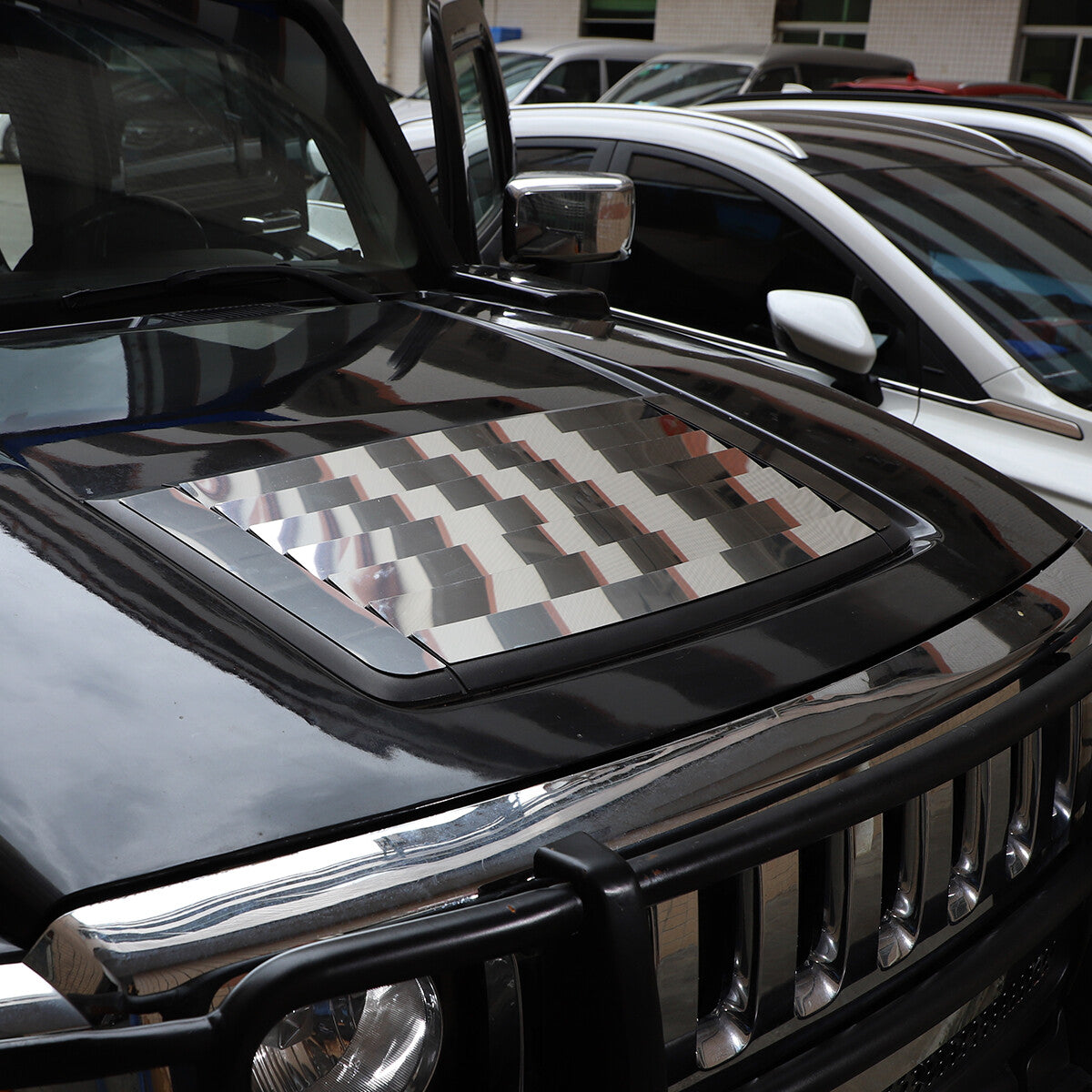9PCS Steel Hood Engine Air Vent Outlet Cover Trim Fit For Hummer H3 2005-2009 4