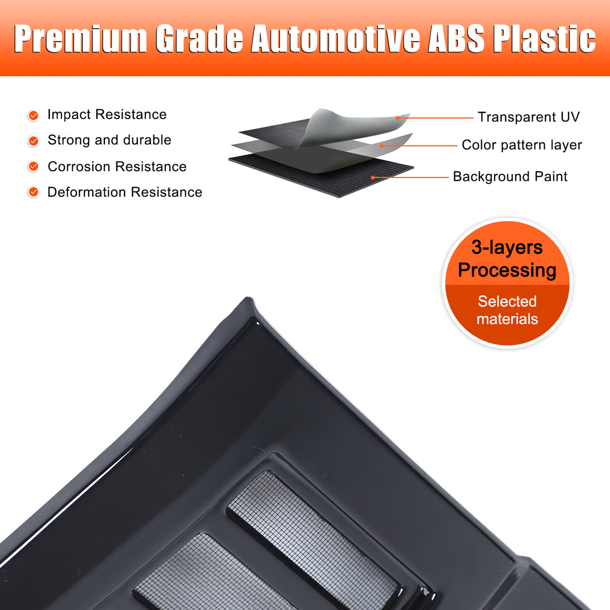 Glossy Black Front Bumper Guard Plate Trim For Land Cruiser LC250 2024-2025 US 11