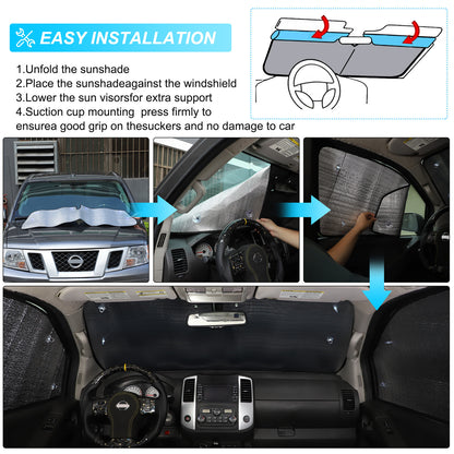 Car Sun Shade Windshield Window Cover For Nissan Frontier King Cab 13-21 US 10