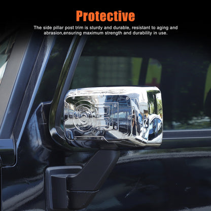 Mech Style Silver ABS Side Mirror Trim Cover For Hummer H3 2005-2009 5