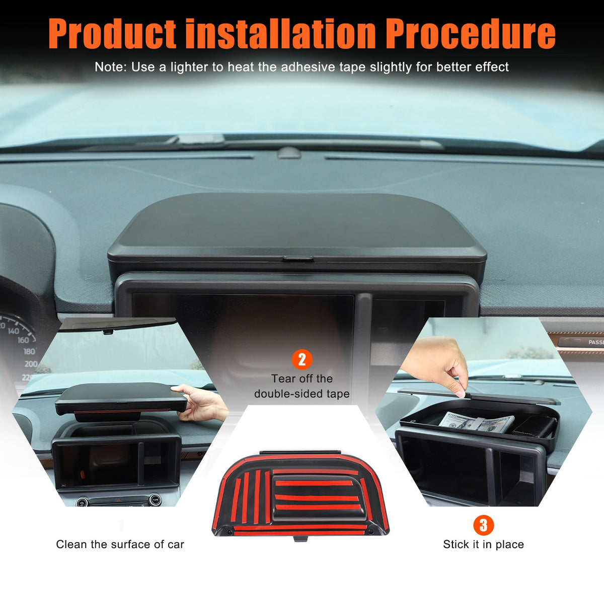 ABS Navigation Screen Rear Storage Box With Lid For Ford Maverick 2022+ US 20