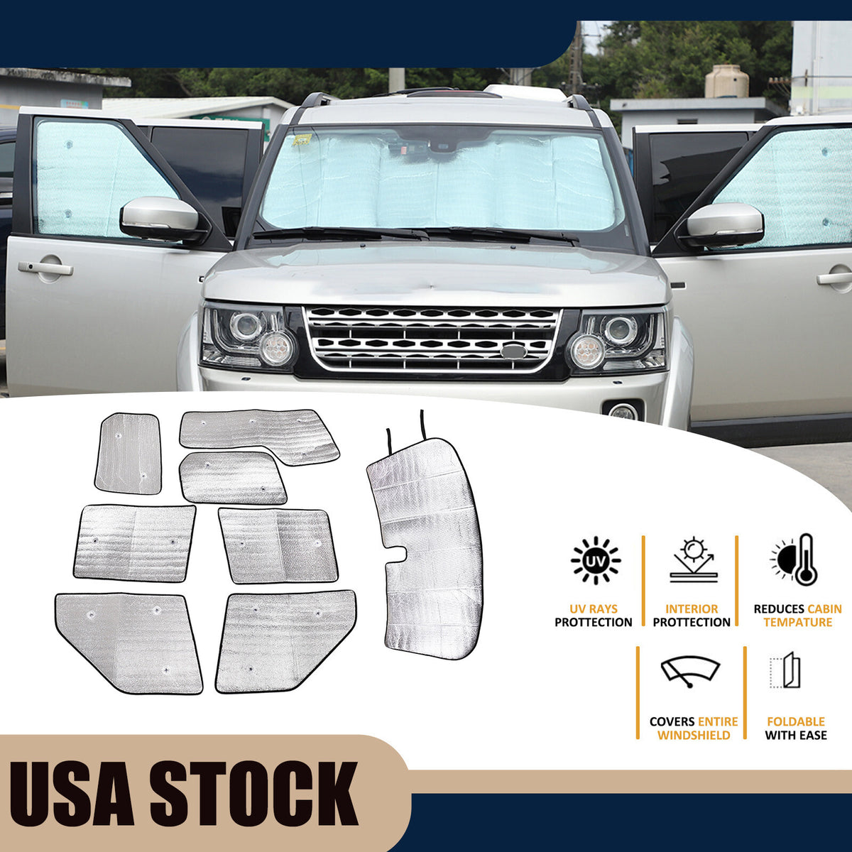 Full Window Sunshade Cover Shade Visor For Land Rover Discovery 4 LR4 L319 10-16 1