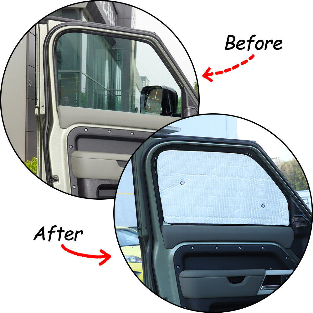 Car Full Sun Shade Rear Front Window Shade Blocks For LR Defender 90 110 2020-22 4