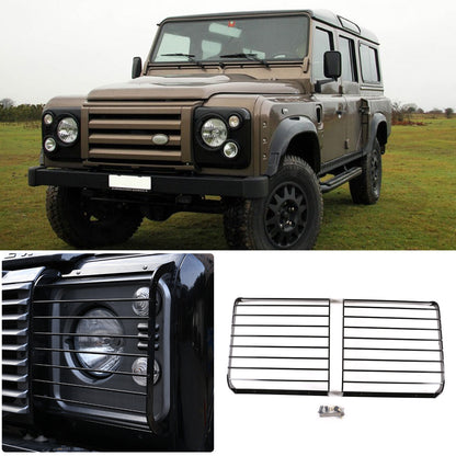 Front Headlight Lamp Guard Protector Cover Trim For Land Rover Defender 04-18 1