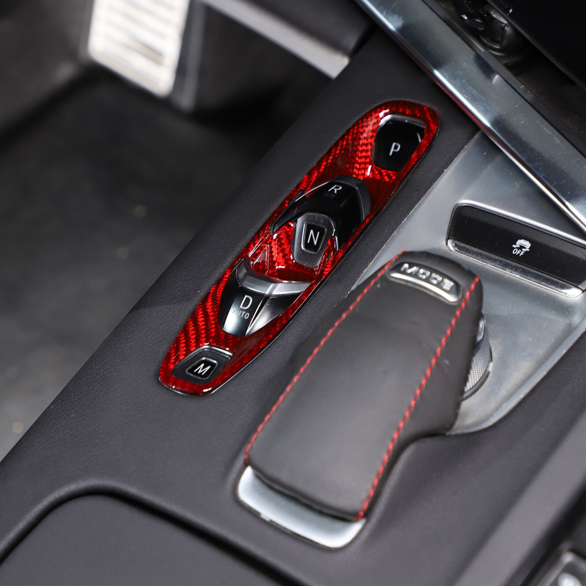 Red Real Carbon Fiber Full Interior Set Decor Trim Kit for Corvette C8 20-25 221