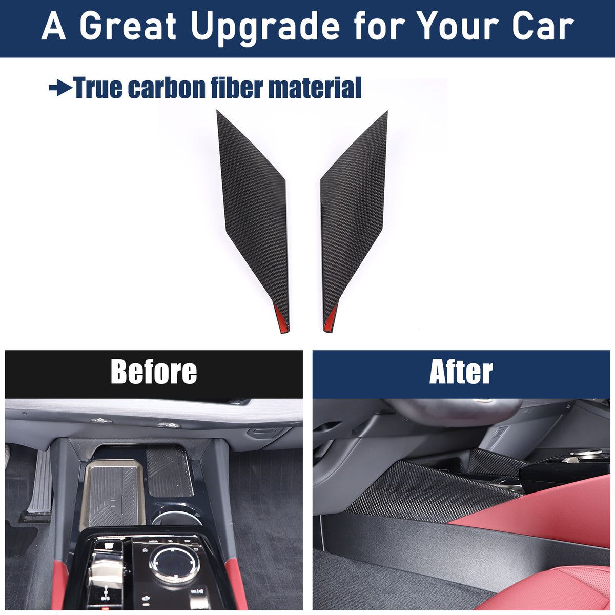 Real Carbon Fiber Center Console Gear Side Trim For BMW 5 Series G60 i5 2024+ 11