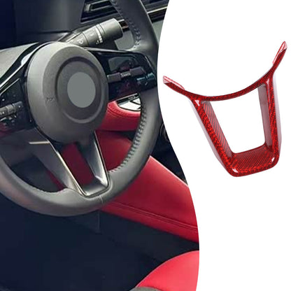 Red Real Carbon Fiber Steering Wheel U-Shape Base Trim For Nissan 400Z Z34 12