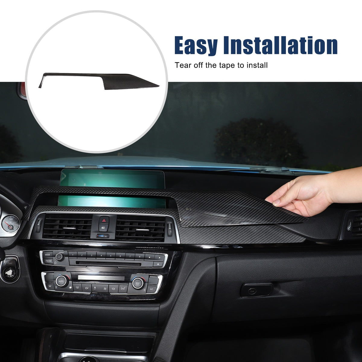 Real Carbon Fiber Central Console Dashboard Trim For BMW M3 M4 F80 F82 2014-2019 20