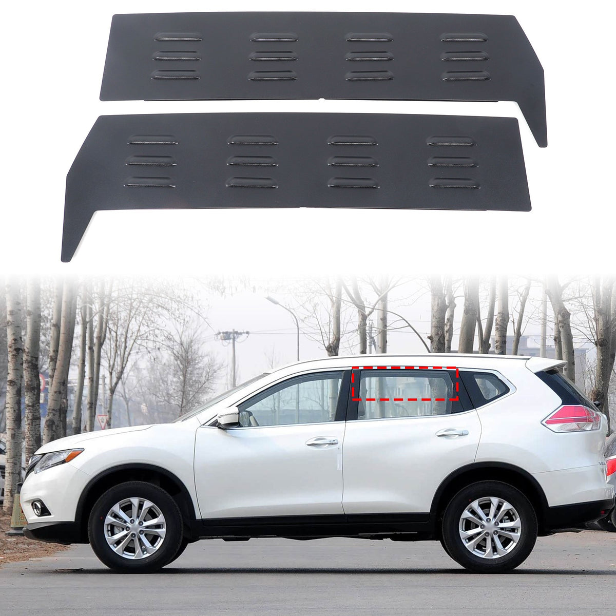 Aluminum Door Window Louver Air Vent Panel Trim Cover For Nissan X-Trail 2014+ 2