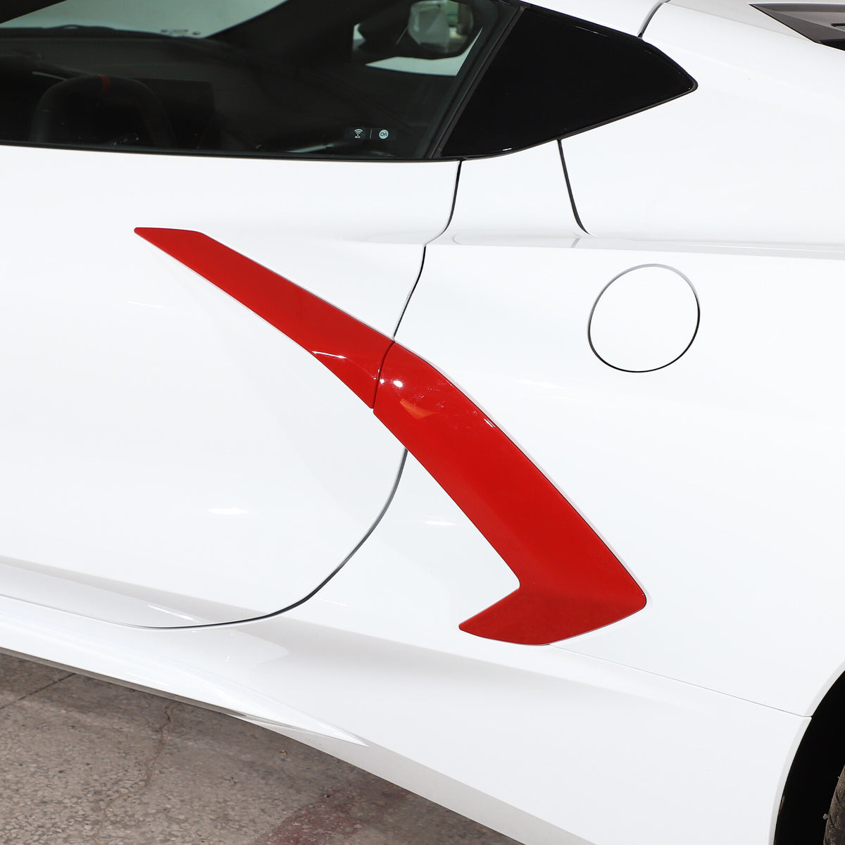 Red ABS Exterior Body Side Air Vent Cover Trim Molding For Corvette C8 2020-2026 4