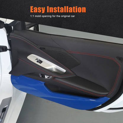 Blue ABS Inner Door Anti-Kick Panel Cover Trim For Corvette C8 2020-26 10