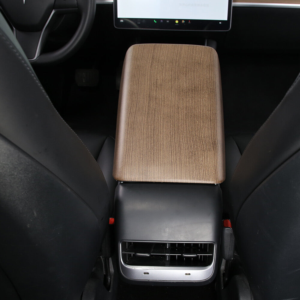 ABS Wood Center Console Armrest Box Panel Trim Cover For Tesla Model 3 17-21 US 12