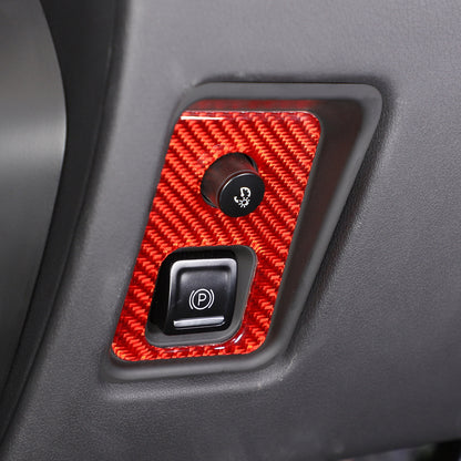 Red Soft Carbon Fiber Interior Decor Trim Kit Cover Set For Corvette C8 20-25 107