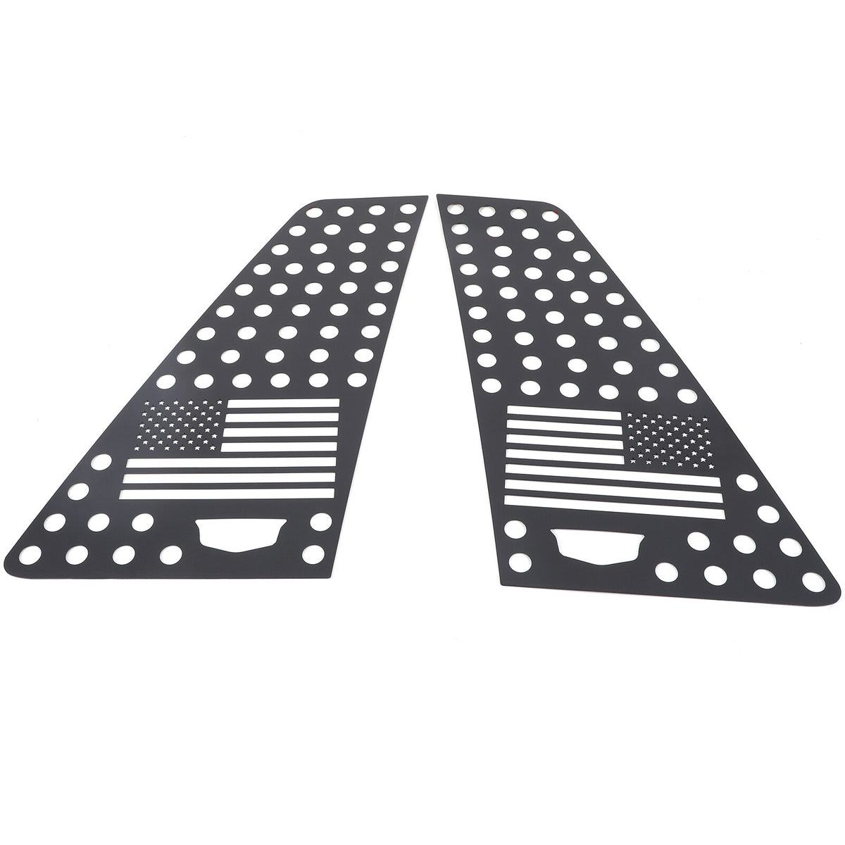 Black US Flag Alloy Window Center Pillar Trim For Cadillac Escalade 2021-2025 4