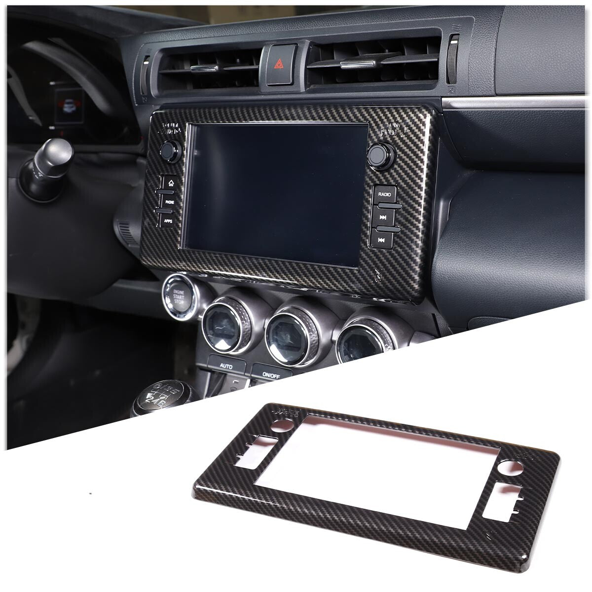 ABS Carbon Fiber Full Interior Center Consol Trim Sets For GR86/BRZ AT 22-25 10