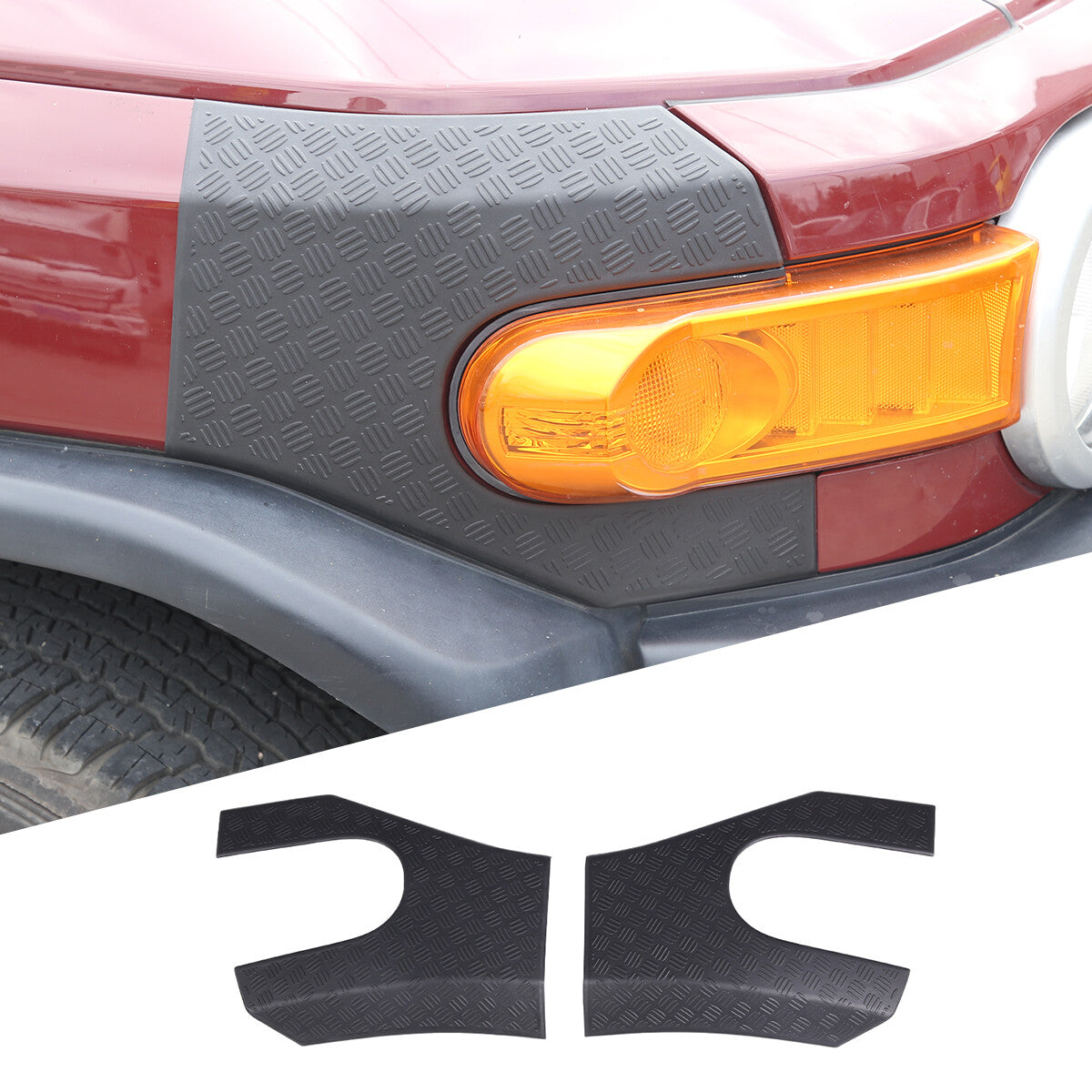 Black Headlamp Side Trim Anti-scratch Cover For Toyota FJ Cruiser 2007-2021 2