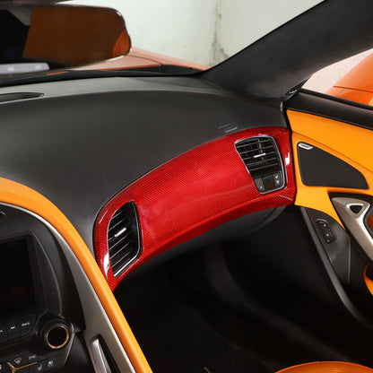 Red Real Carbon Fiber Interior Center Full Trim Set Kit For Corvette C7 2014-19 - Variants 11-13 5