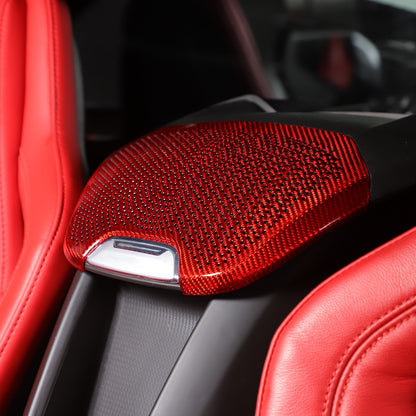 Red Real Carbon Fiber Rear Speaker Grille Trim For Corvette C8 1LT/2LT 2020+ 16