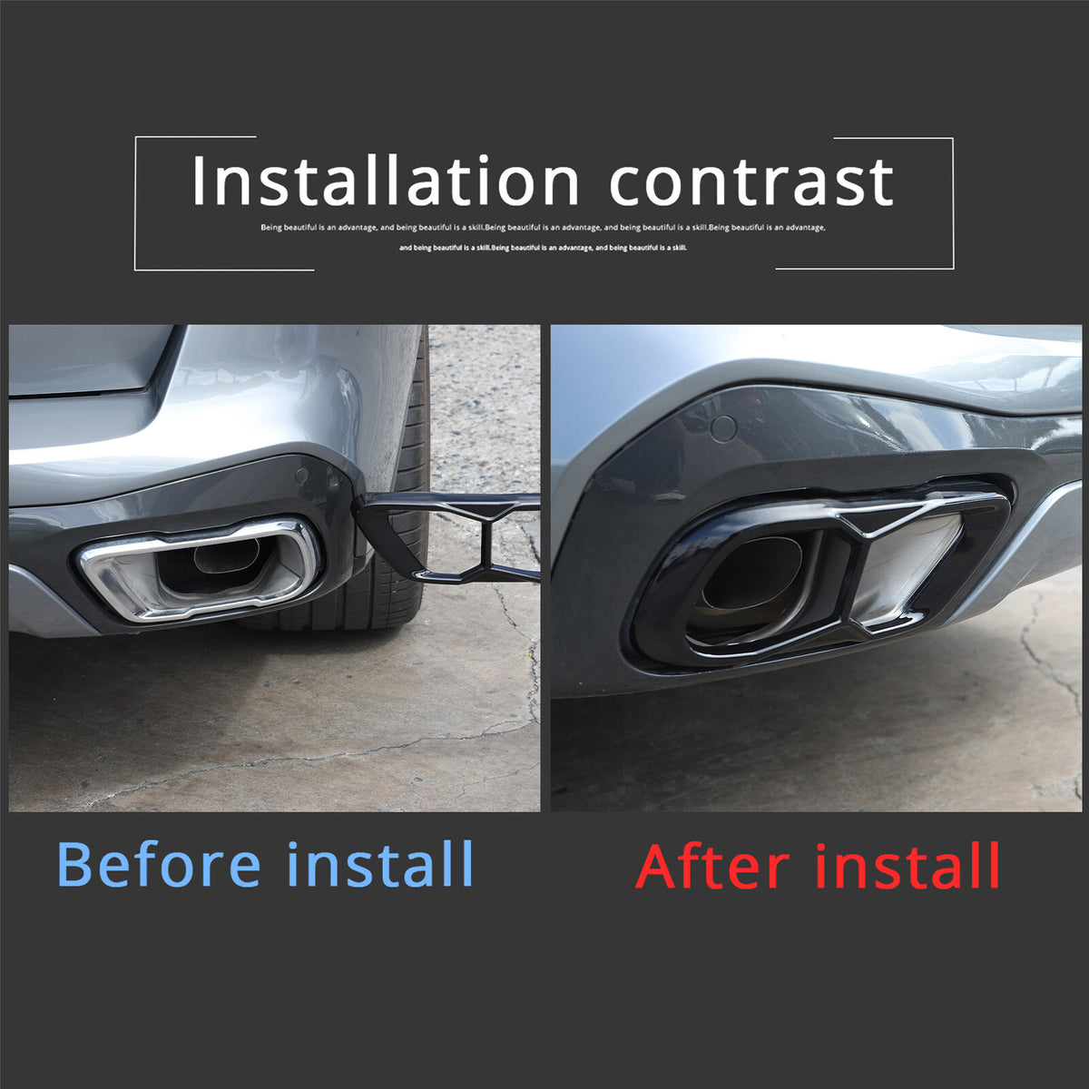 Black Rear Tail Pipe Cover Trim For BMW X5 X6 X7 M60 2019+ 14