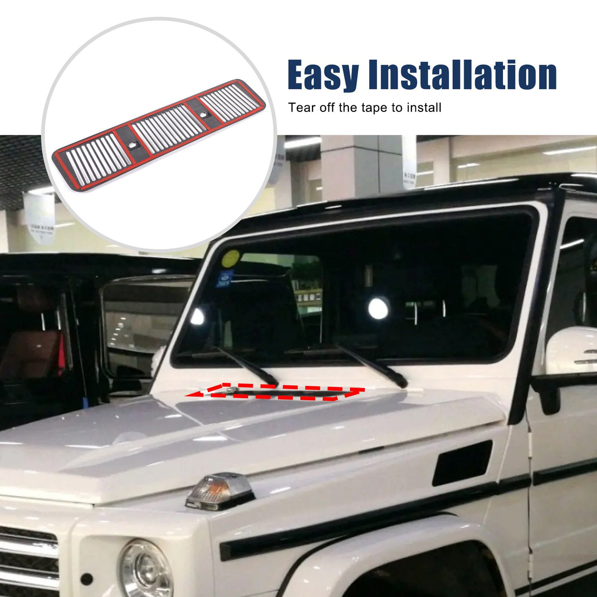 Matte Real Carbon Fiber Hood Air Vent Trim Panel For Benz G-Class W463 2006-2018 13