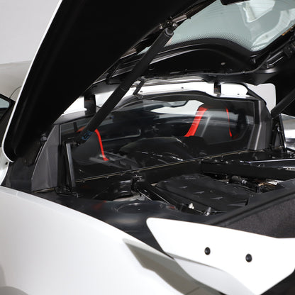 Matte Carbon Fiber Engine Bay Window Glass Side Trim Cover For Corvette C8 20-26 1