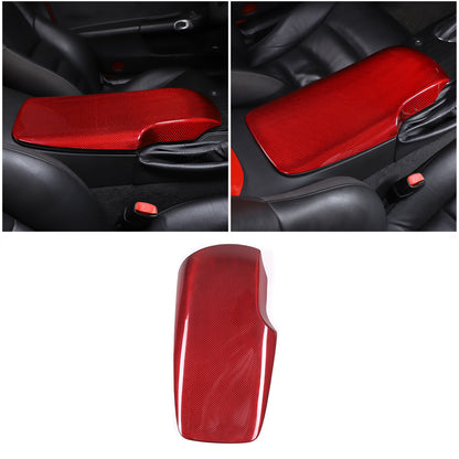 Red Real Carbon Fiber Center Console Armrest Box Cover For Corvette C6 2005-13 11