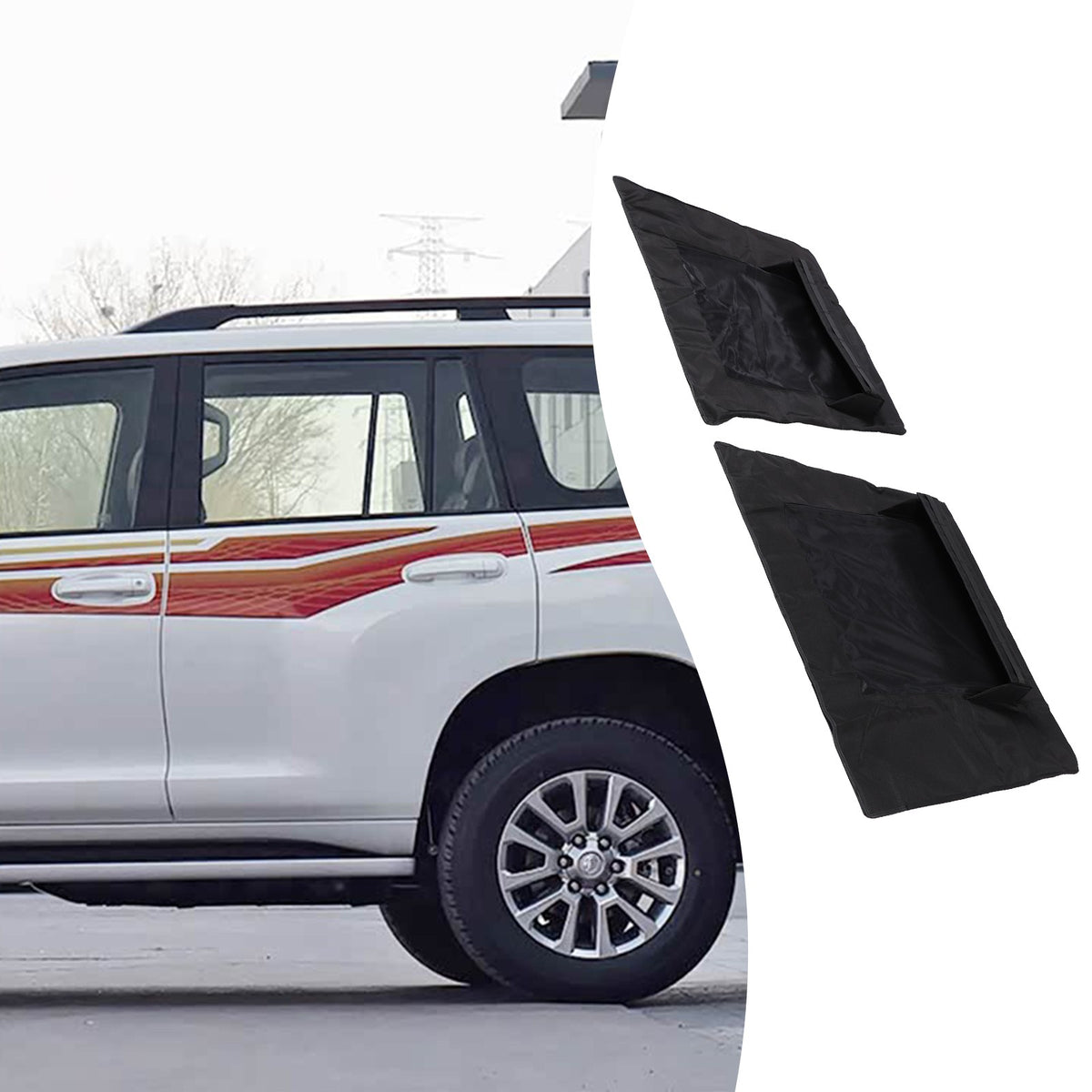 Rear Door Window Vent Visor Sunshade Cover Net For Toyota Prado J150 2010-2023 13