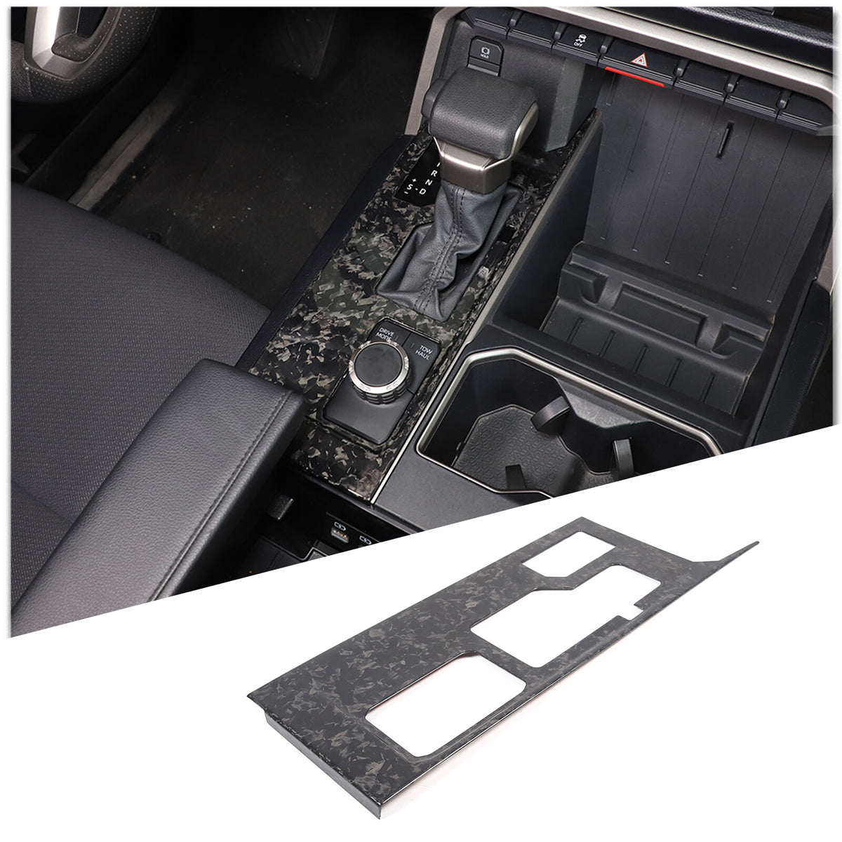 Forged Carbon Fiber Center Console Gear Shift Panel trim for Toyota Tundra 22-26 14