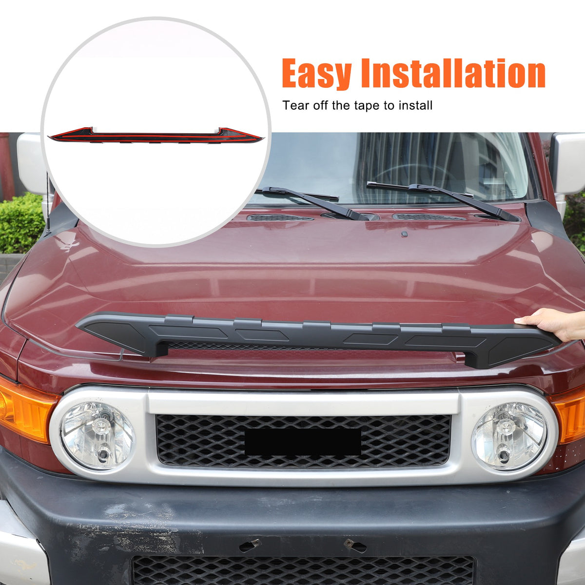 Matte Black ABS Front Grille Headlight Trim For Toyota FJ Cruiser 2007-2021 US 11