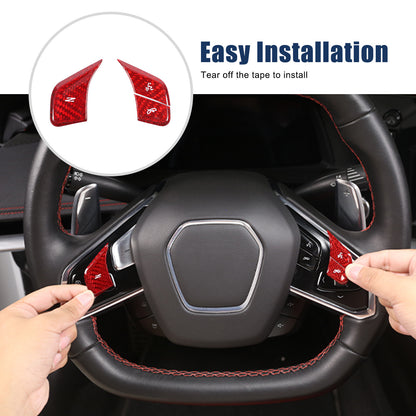 Red Real Carbon Fiber Full Interior Set Decor Trim Kit for Corvette C8 20-25 - Styles 51-55 43